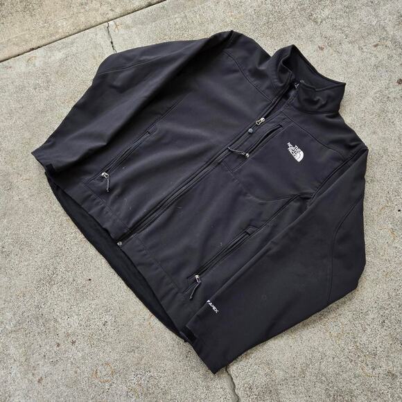 Vtg Y2k THE NORTH FACE Apex Plain Minimal Outdoors Gorp Shell Jacket Black Lg - Picture 2 of 8